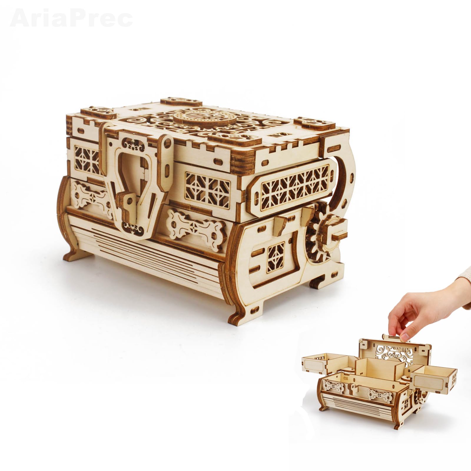 Amazon.com: 3D Wooden Mechanical Jewellery Box Puzzle - Antique